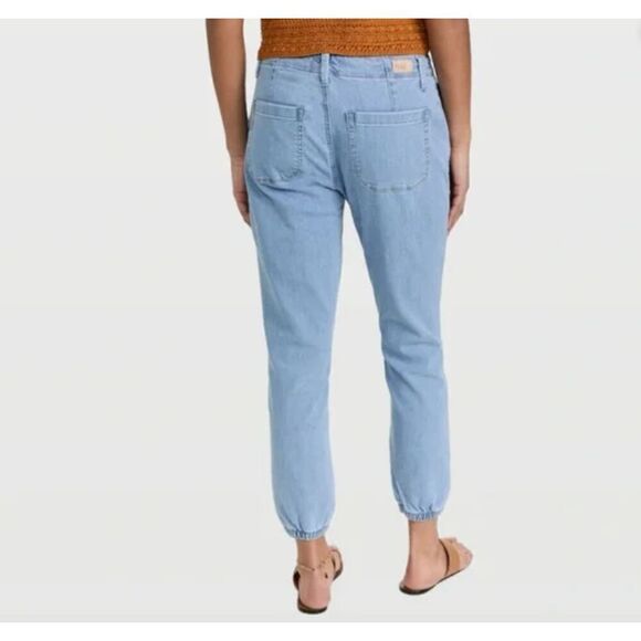 Paige Pleated Mayslie Double Button Jogger Elastic Ankles Zip Closure Size 27 - Picture 2 of 15